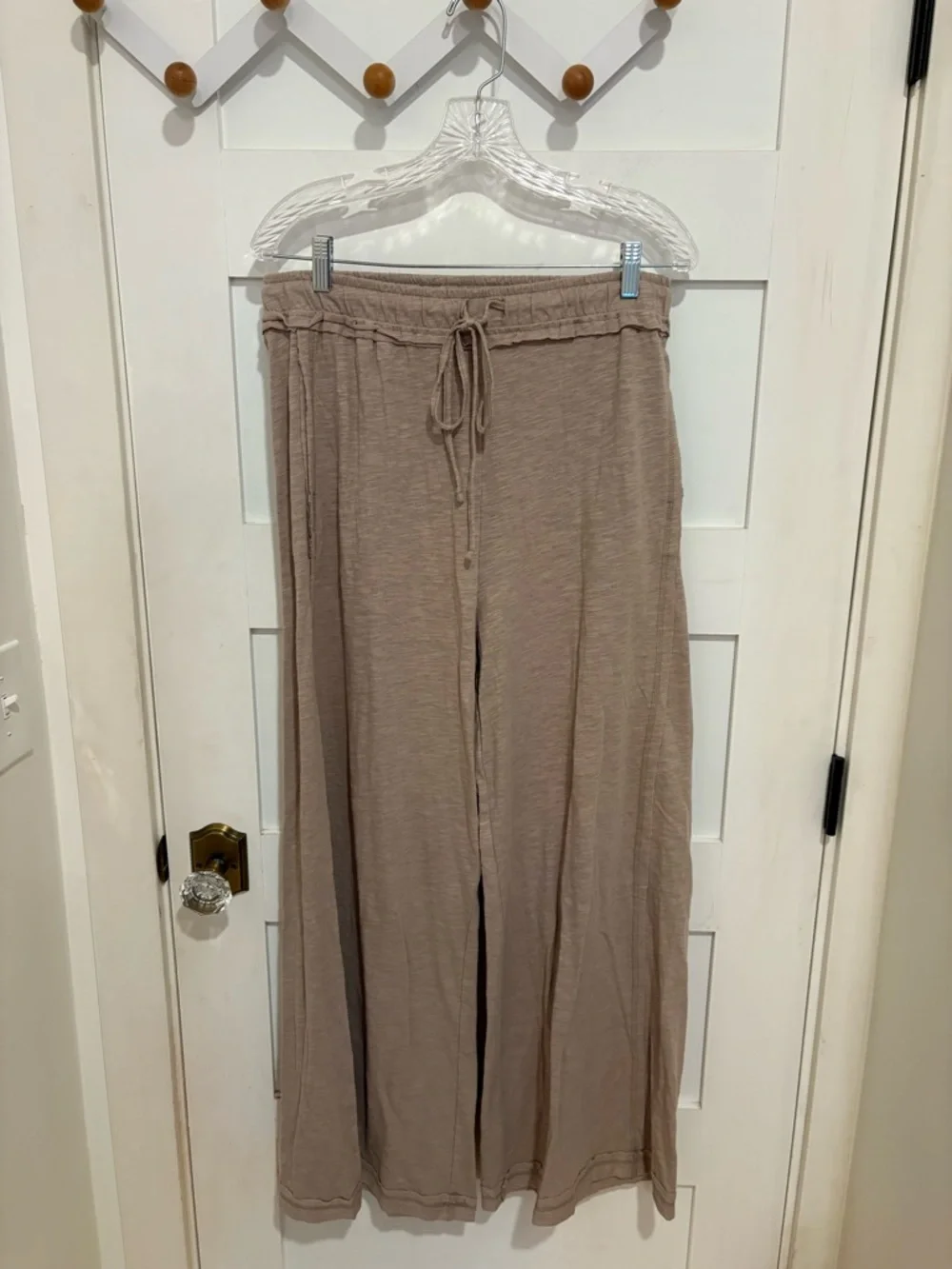 Zenana 100% cotton Taupe Two-Piece Lounge Pantsuit - Picture 2 of 15